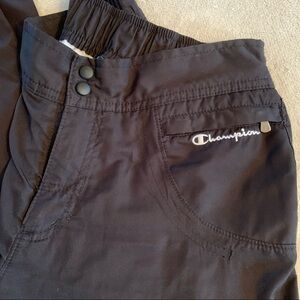 CHAMPION black  lined track pants size medium